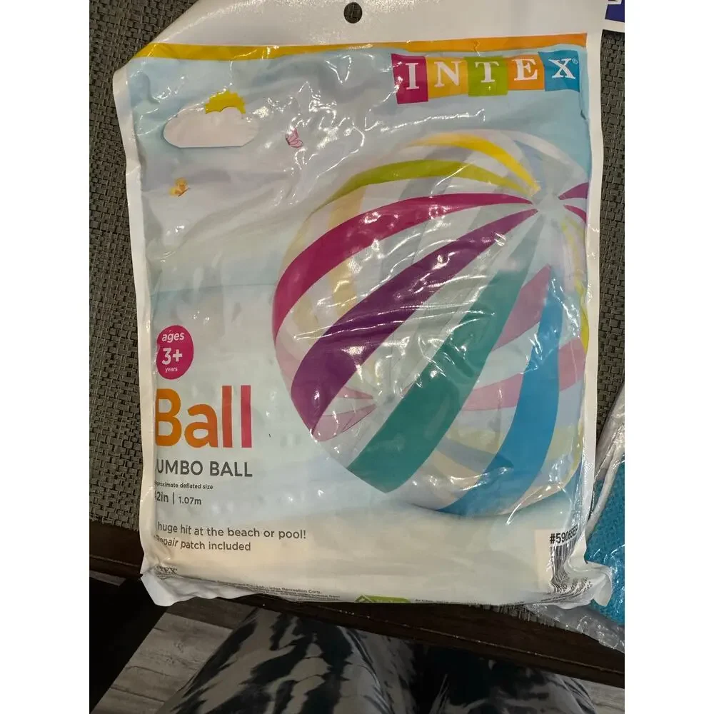 Intex Jumbo beach pool Ball party with rainbow stripes 42in L